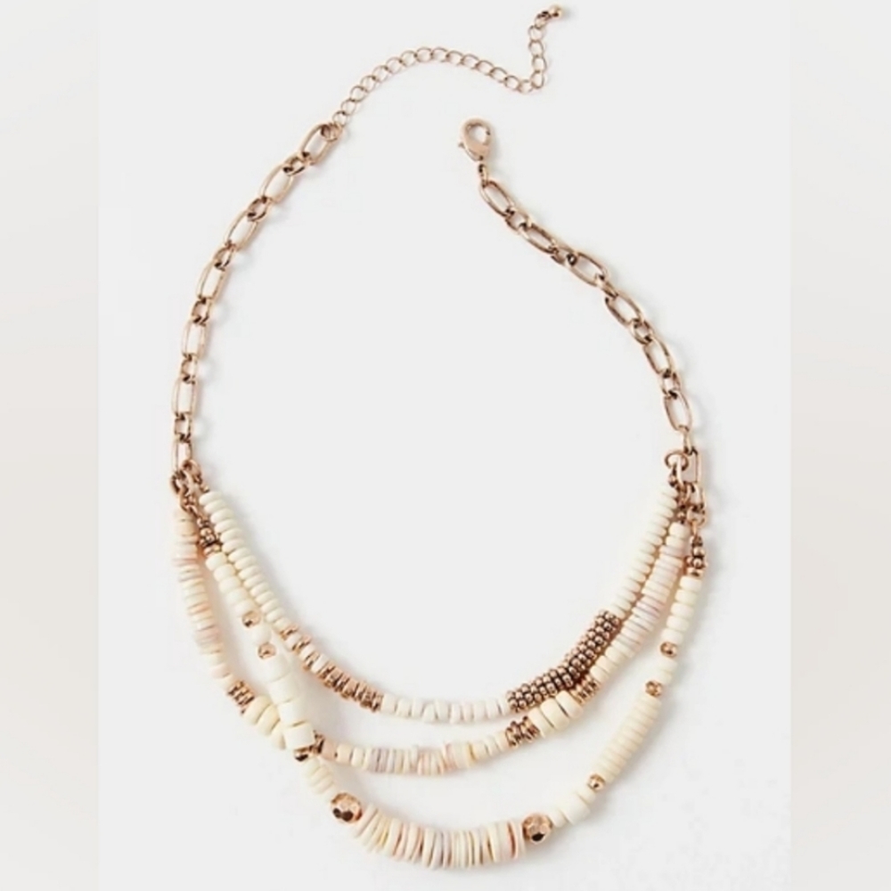 NWOT Free People Oceanfront layered necklace in Ivory